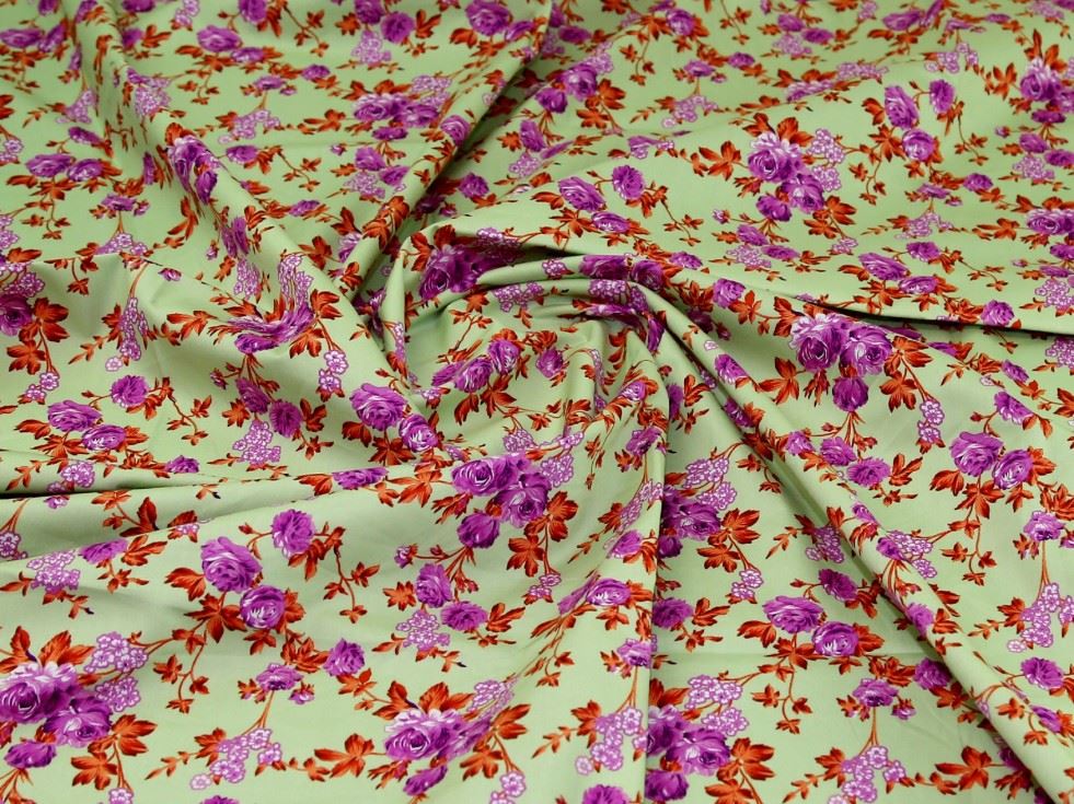 Green Deadstock 100% Cotton Poplin Fabric