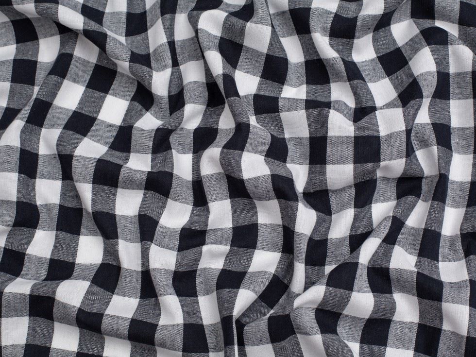 Minerva Core Range 3/4 inch 100% Cotton Gingham Fabric Navy Blue