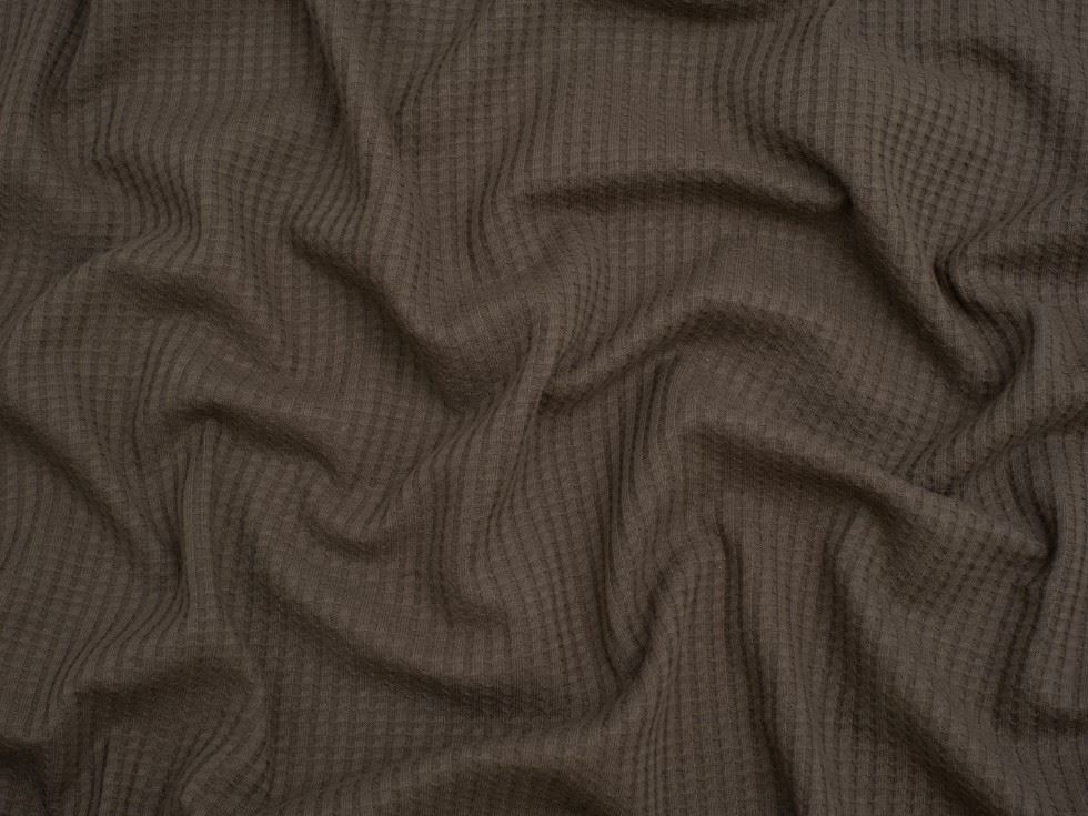 Minerva Core Range Taupe Waffle Textured Stretch Knit Fabric