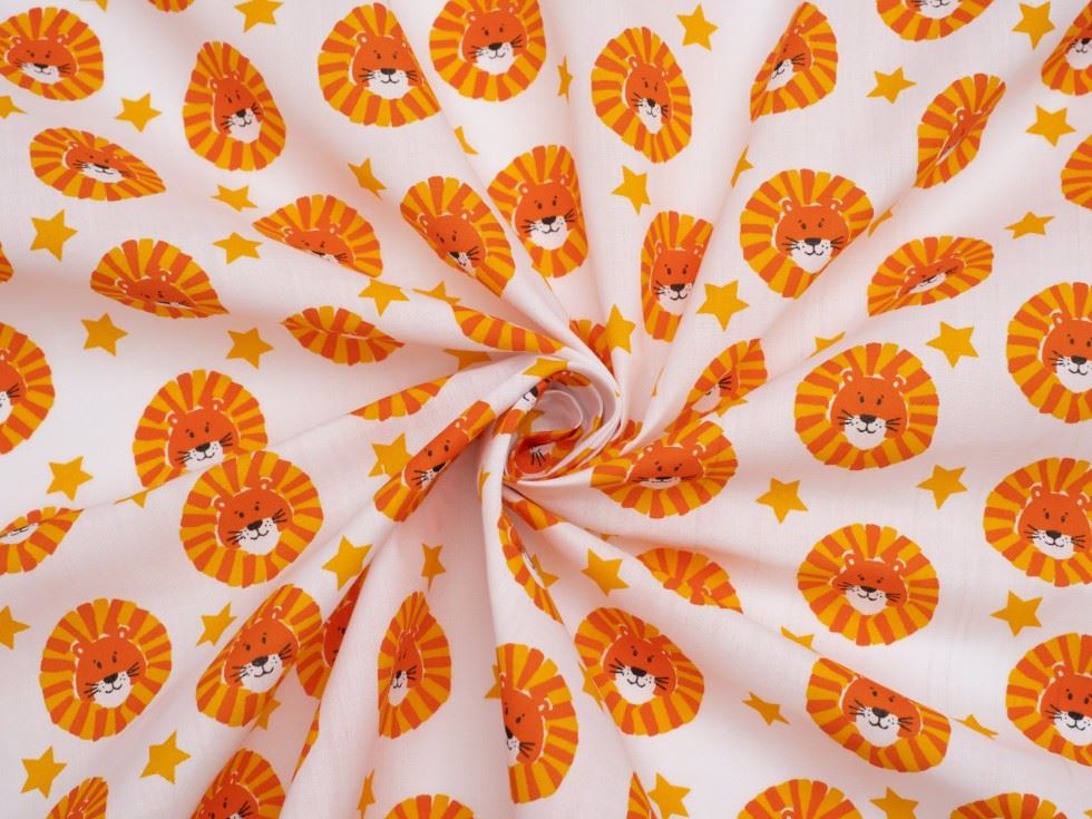 White Printed Polycotton Fabric