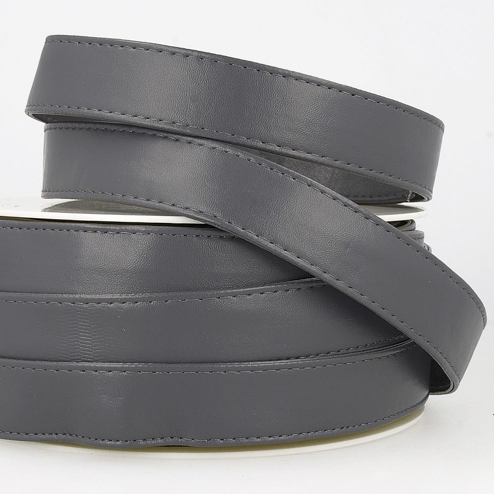 Stephanoise Faux Leather Webbing Dark Grey