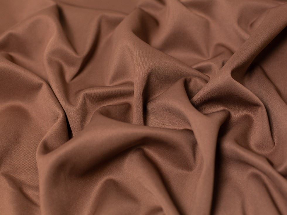 Minerva Core Range Taupe Brown Scuba Stretch Knit Fabric