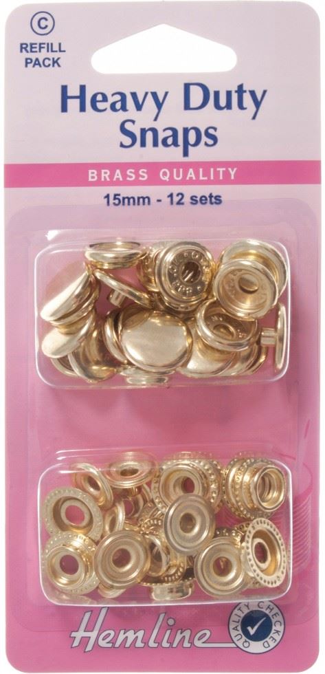 Hemline Gold Heavy Duty Metal Snaps Refill
