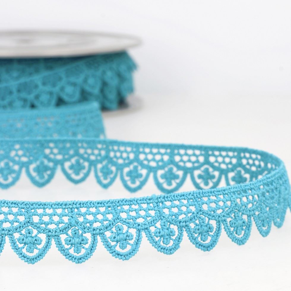 Stephanoise Turquoise Blue Guipure Lace Trim