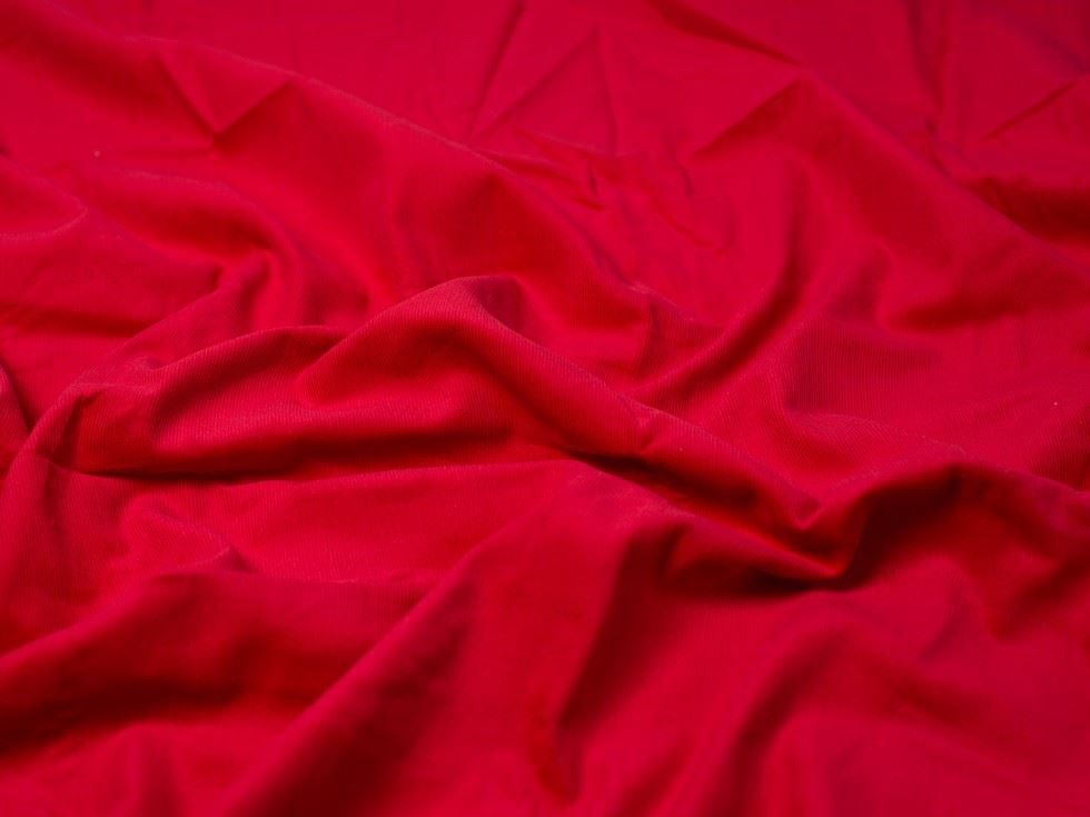 Minerva Core Range Red 21 Wale Cotton Needlecord Fabric