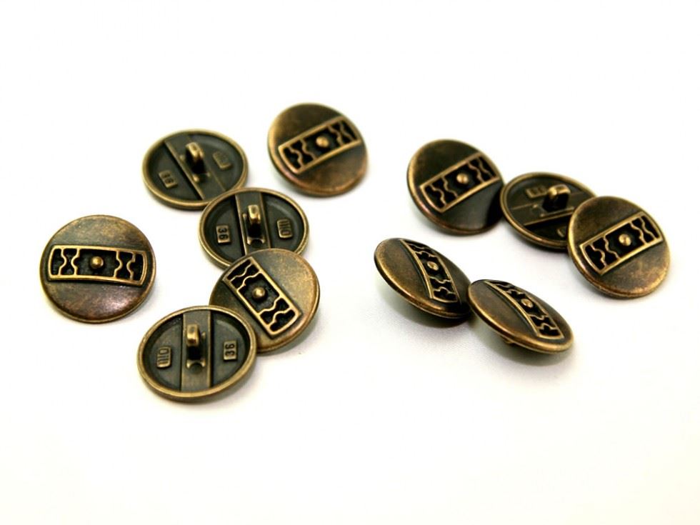 Dill Antique Gold Round Metal Buttons (Value Pack)