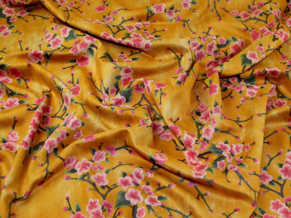 Gold & Pink Deadstock Suede Scuba Stretch Knit Fabric