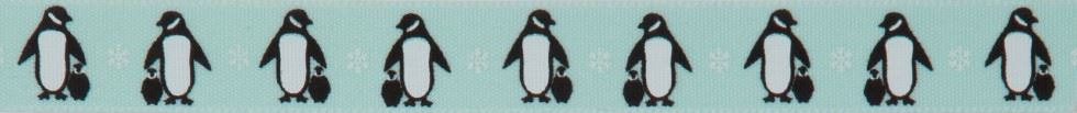 Berisfords Penguins Ribbon Beach Blue