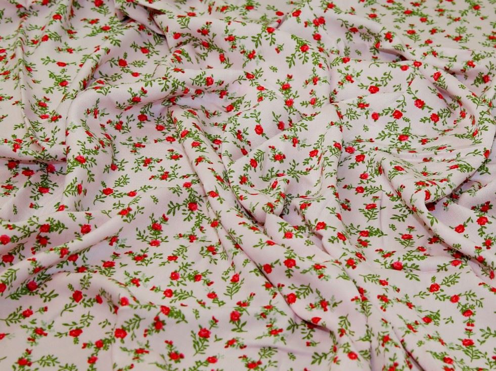 Deadstock Viscose Challis Fabric Pink
 