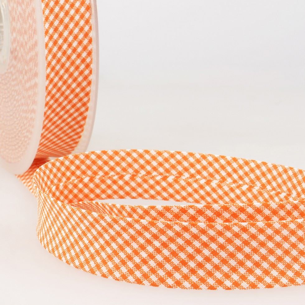 Stephanoise Gingham Bias Binding Tape Orange
 