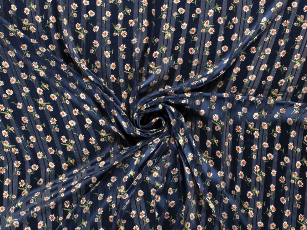 Lurex Sparkle Sheer Chiffon Fabric Navy
 
