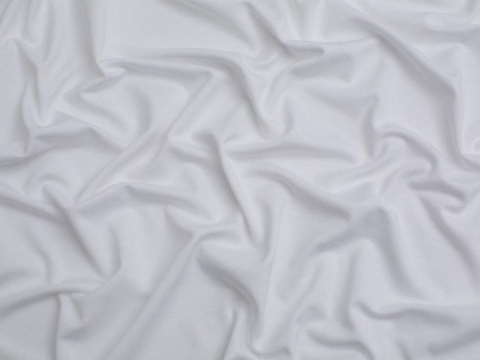 Minerva Core Range Bamboo Cotton Jersey Stretch Knit Fabric White
 