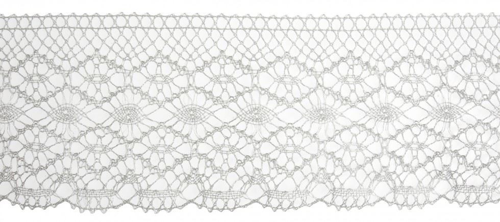 Essential Trimmings Light Silver Metallic Lace Trim