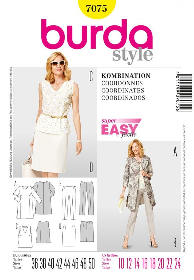 Burda Paper Sewing Pattern 7075
 