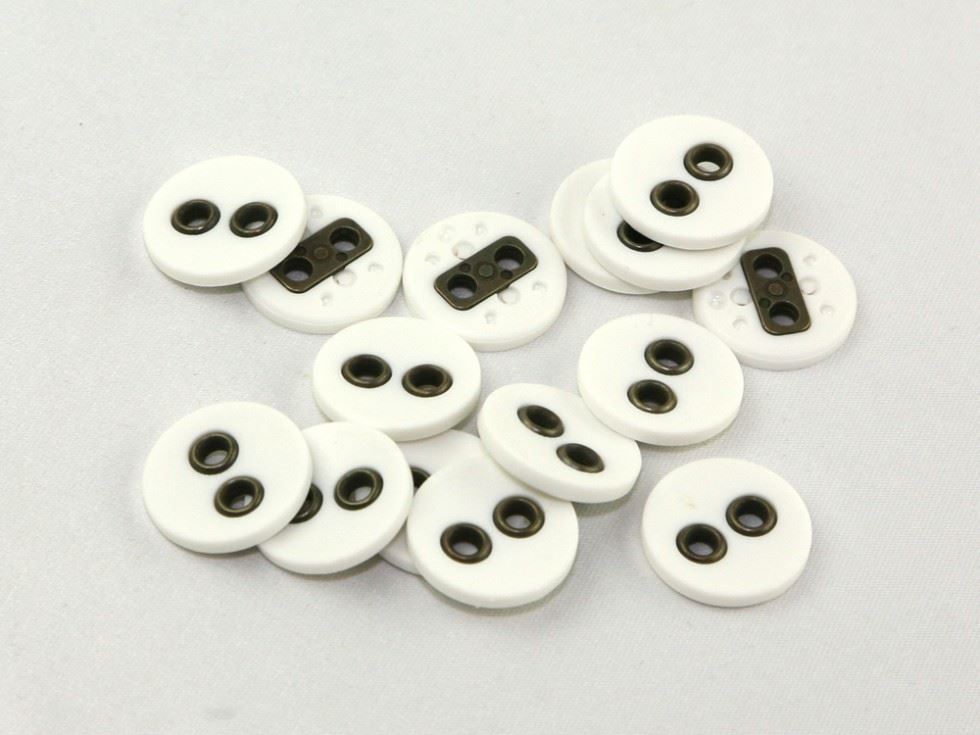 Dill White Leather Effect Buttons (Value Pack)