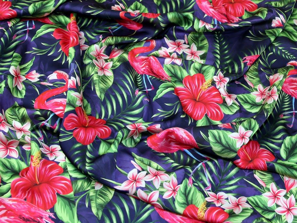 Multicoloured Deadstock Charmeuse Silky Satin Fabric