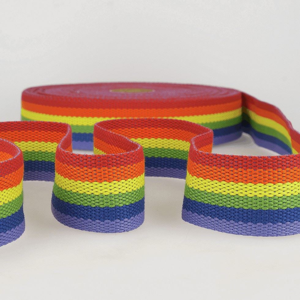 Stephanoise Striped Webbing Tape Rainbow
