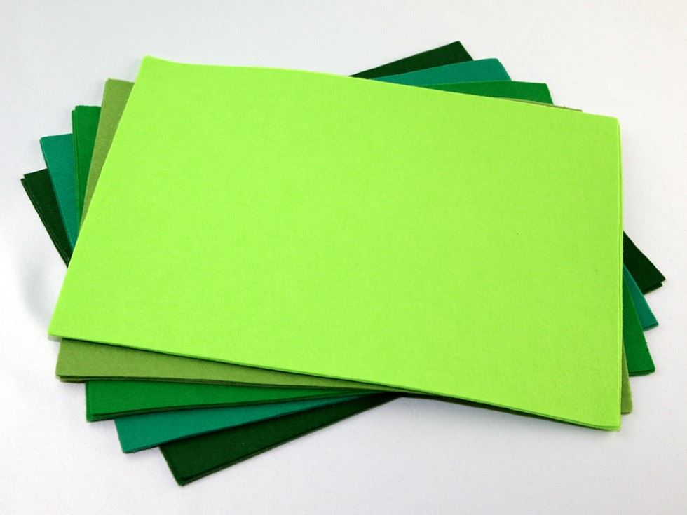 Acrylic Felt Fabric Packs Greens
 