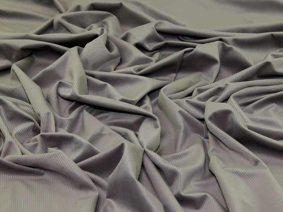 Deadstock Como Stretch Knit Cord Fabric Silver
 