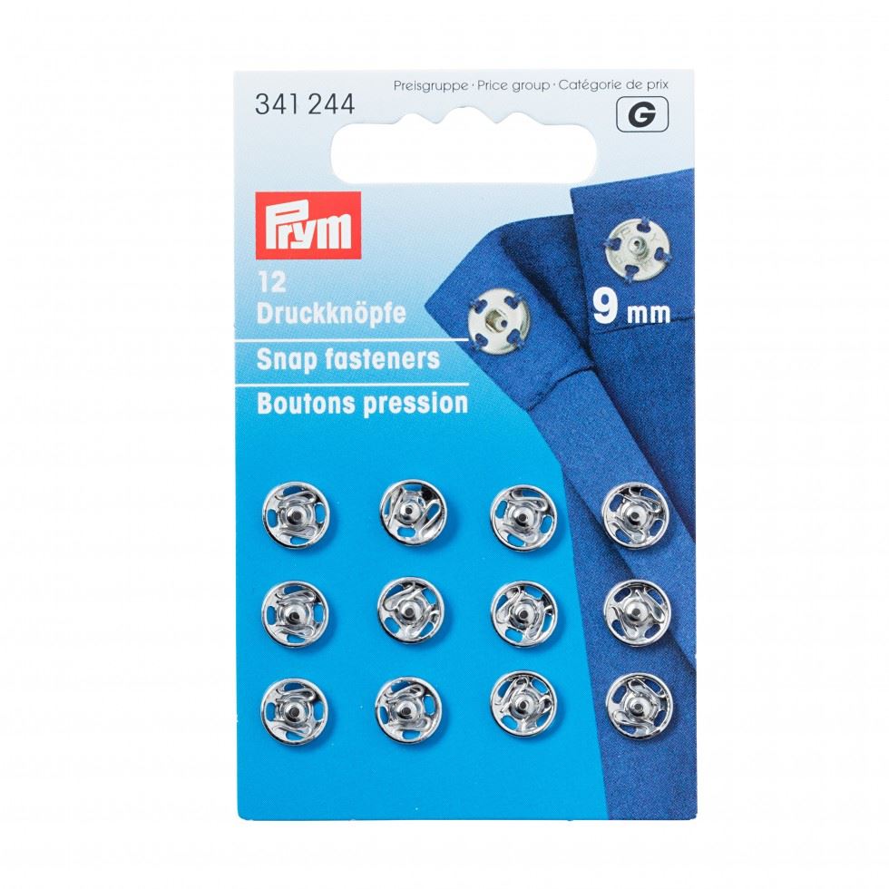 Prym Silver Sew On Metal Snap Fasteners