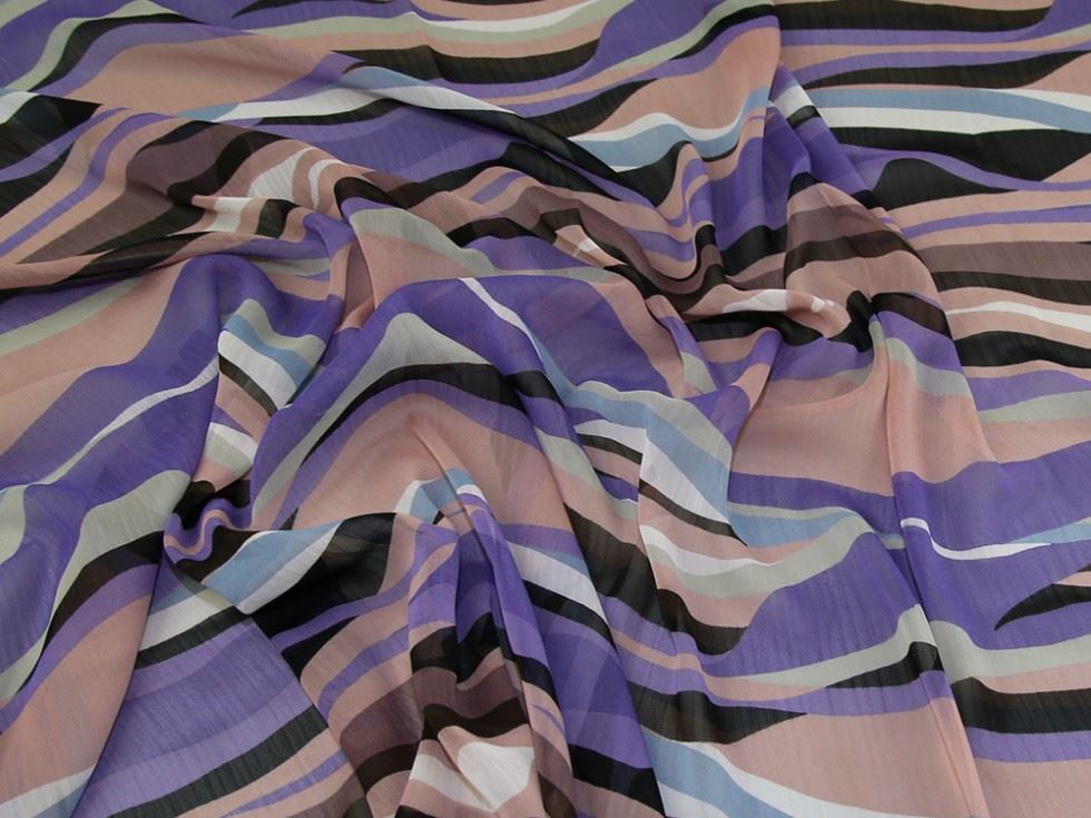 Lady McElroy Crinkle Sheer Chiffon Fabric Purple
 