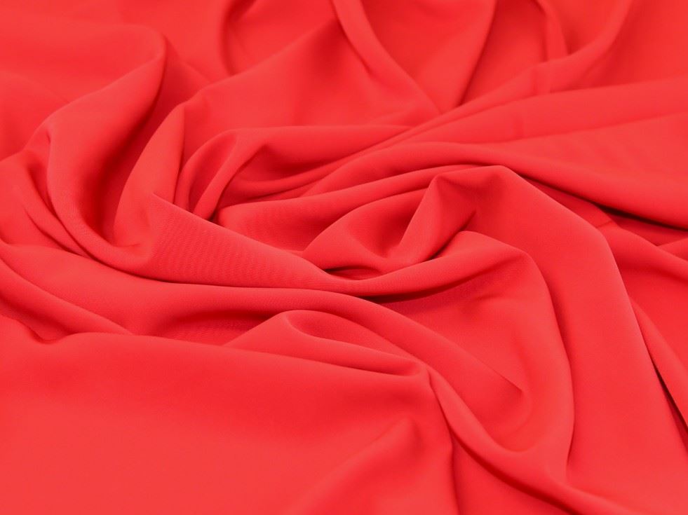 Red Deadstock Stretch Woven Suiting Fabric