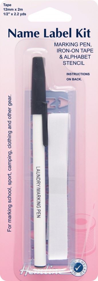 Hemline Black Name Label Kit