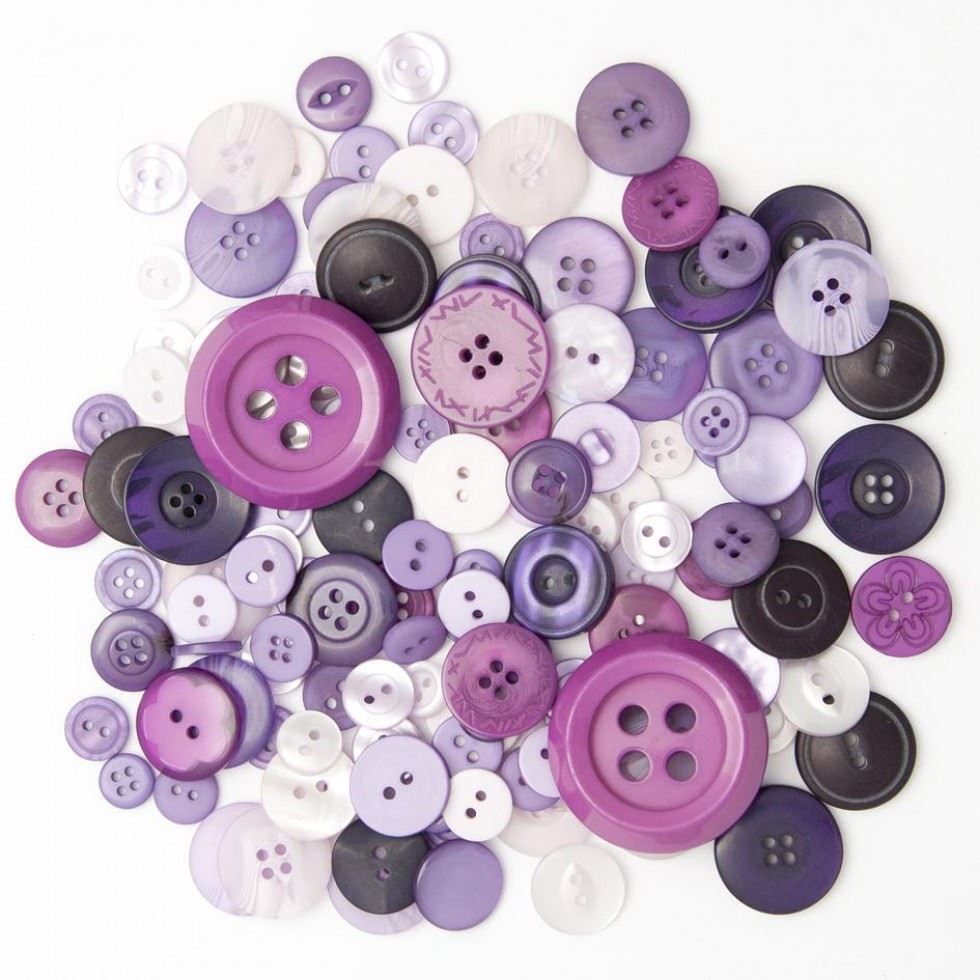 1 Kilo Assorted Buttons Bulk Value Pack Purple