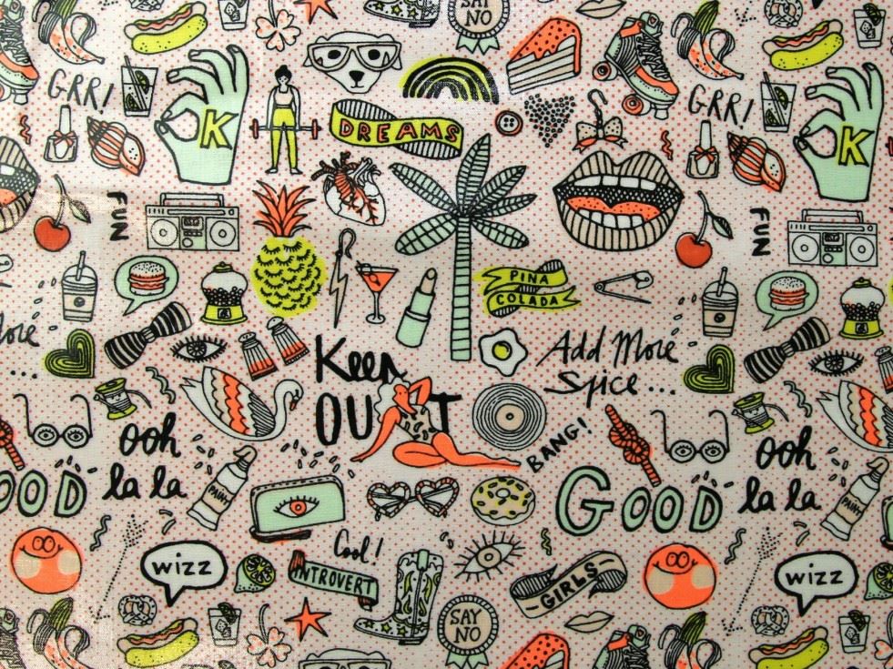 Rico Multicoloured Pvc Cotton Vinyl Fabric
