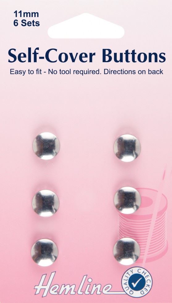 Hemline Silver Metal Self Cover Buttons
