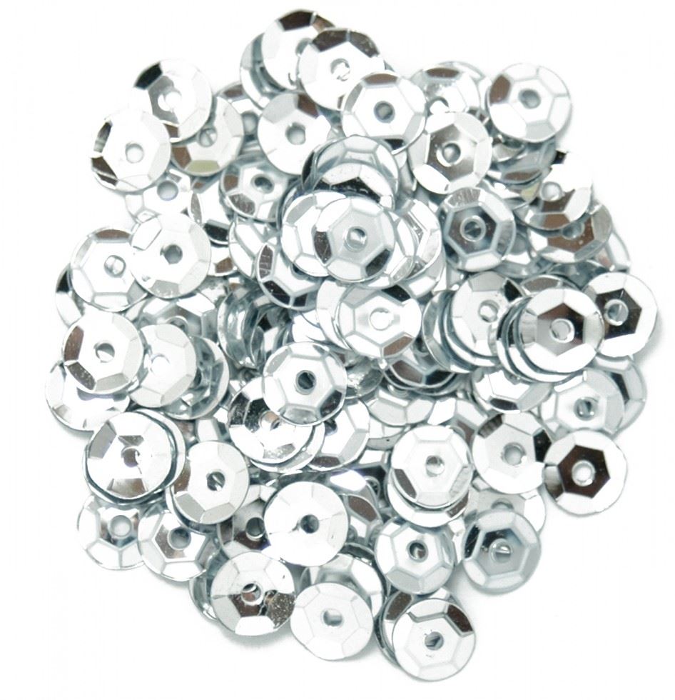 Craft Factory Round Cup Sequins Silver
 