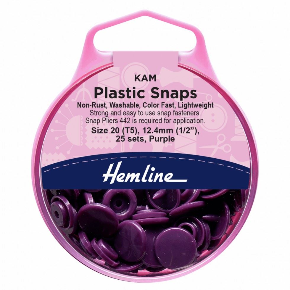 Hemline Purple Kam Plastic Snaps