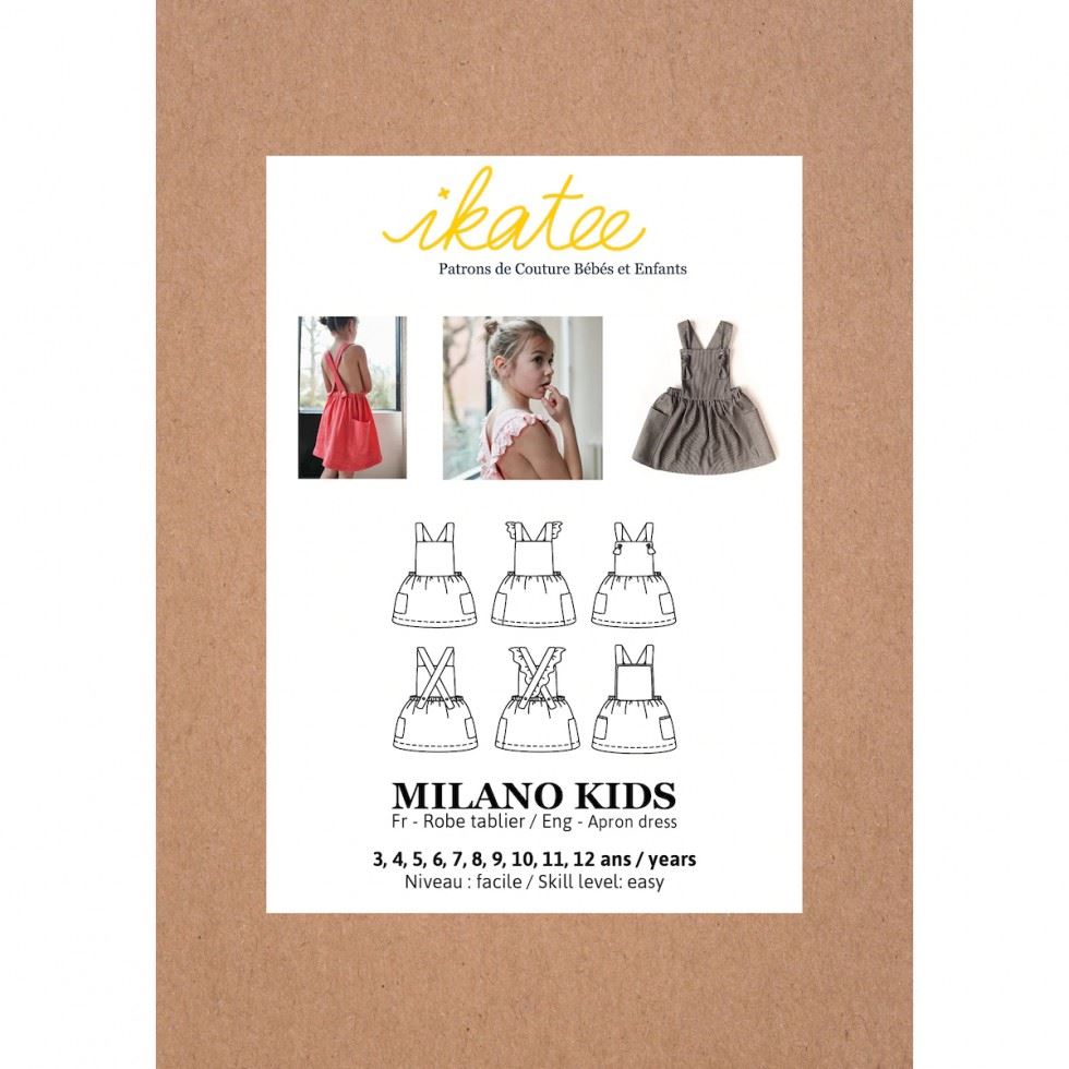 Ikatee Sewing Pattern Kids Milano Pinafore Dress