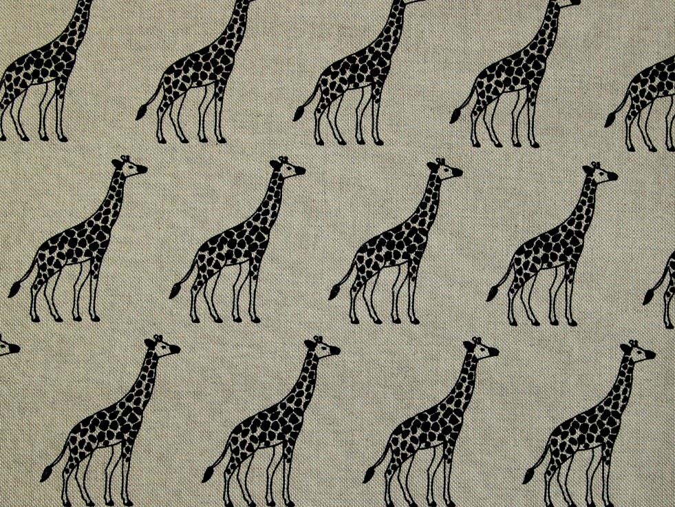 Deadstock Cotton Canvas Fabric Black on Beige
 