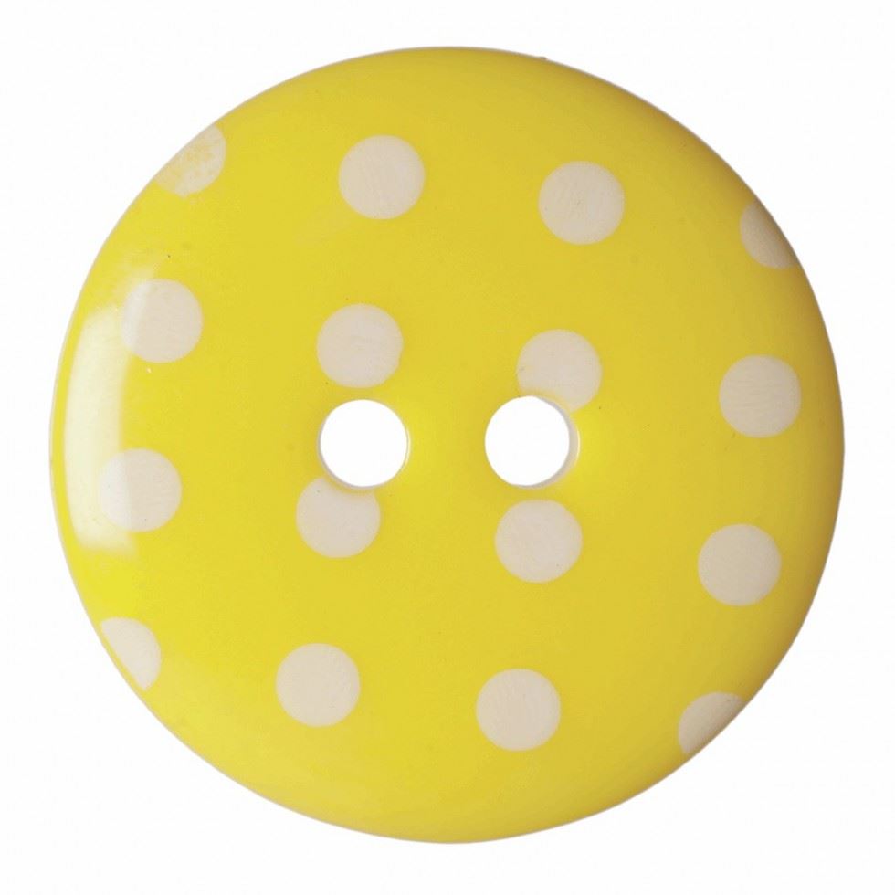 Hemline Yellow Polka Dot Buttons