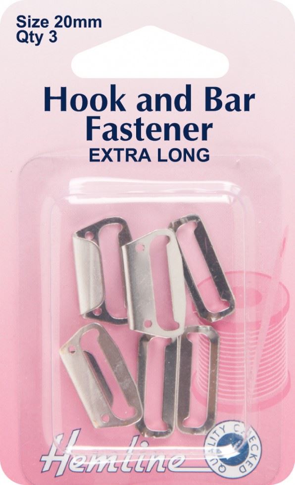 Hemline Silver Hook & Bar Fasteners