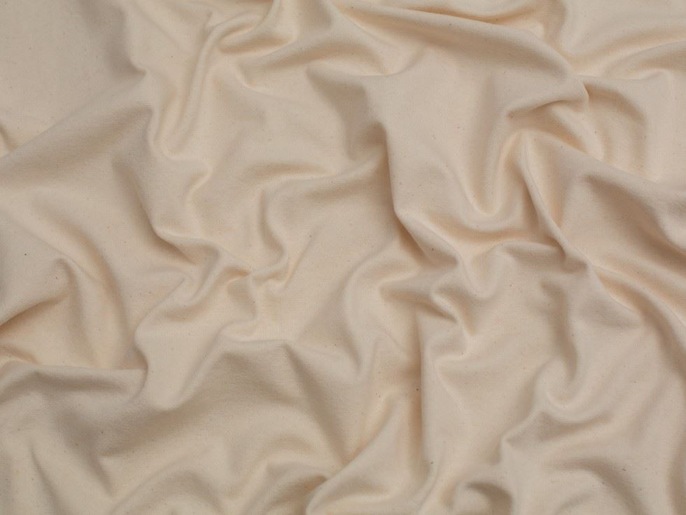 Minerva Core Range Bio Natural Cotton Jersey Stretch Knit Fabric Ecru
 