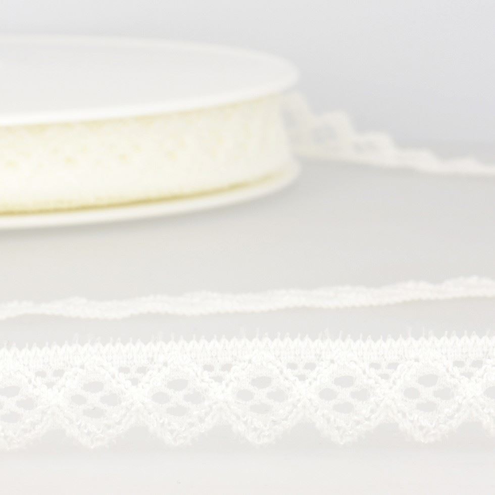 Stephanoise Stretch Lace Trim Ivory
 