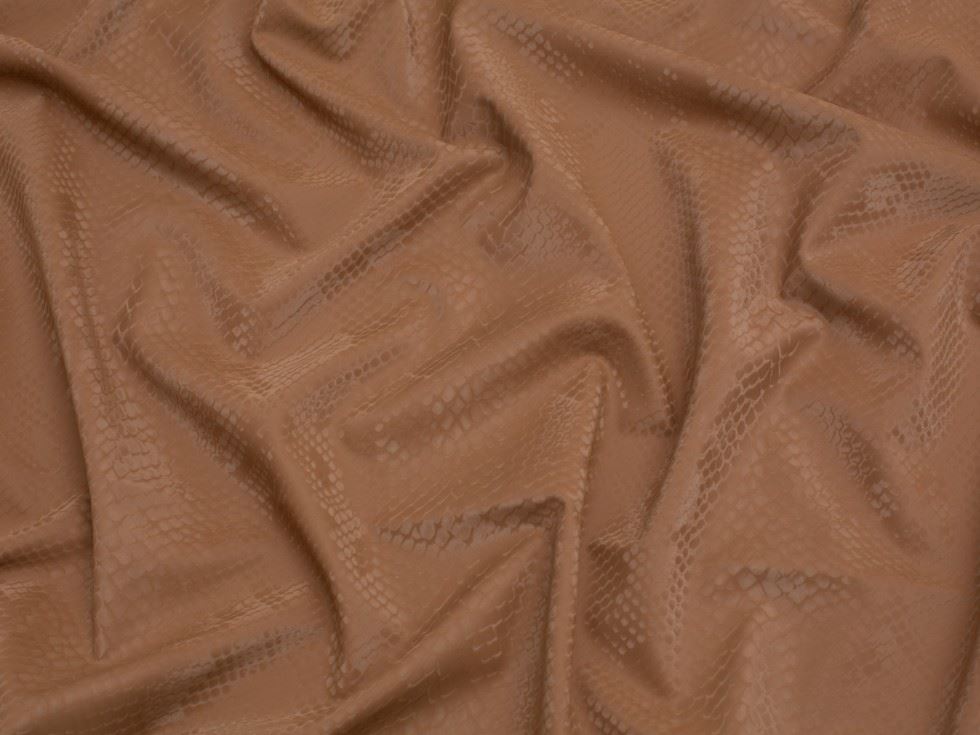 Minerva Core Range Camel Snakeskin Activewear Lycra Four Way Stretch Knit Fabric
