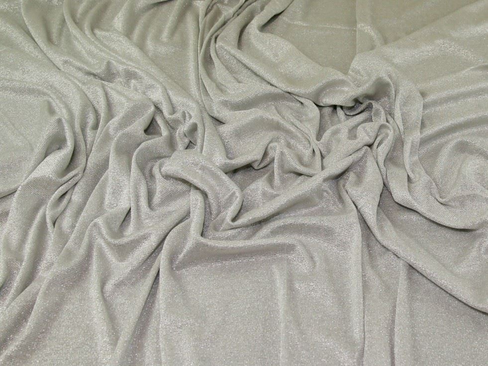 Silver Deadstock Lurex Sweater Knit Stretch Fabric