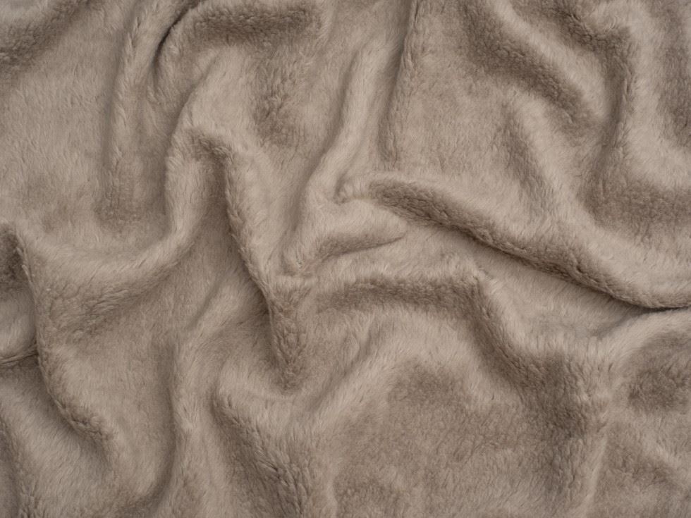 Minerva Core Range Cotton Sherpa Fleece Fur Fabric Cream
 