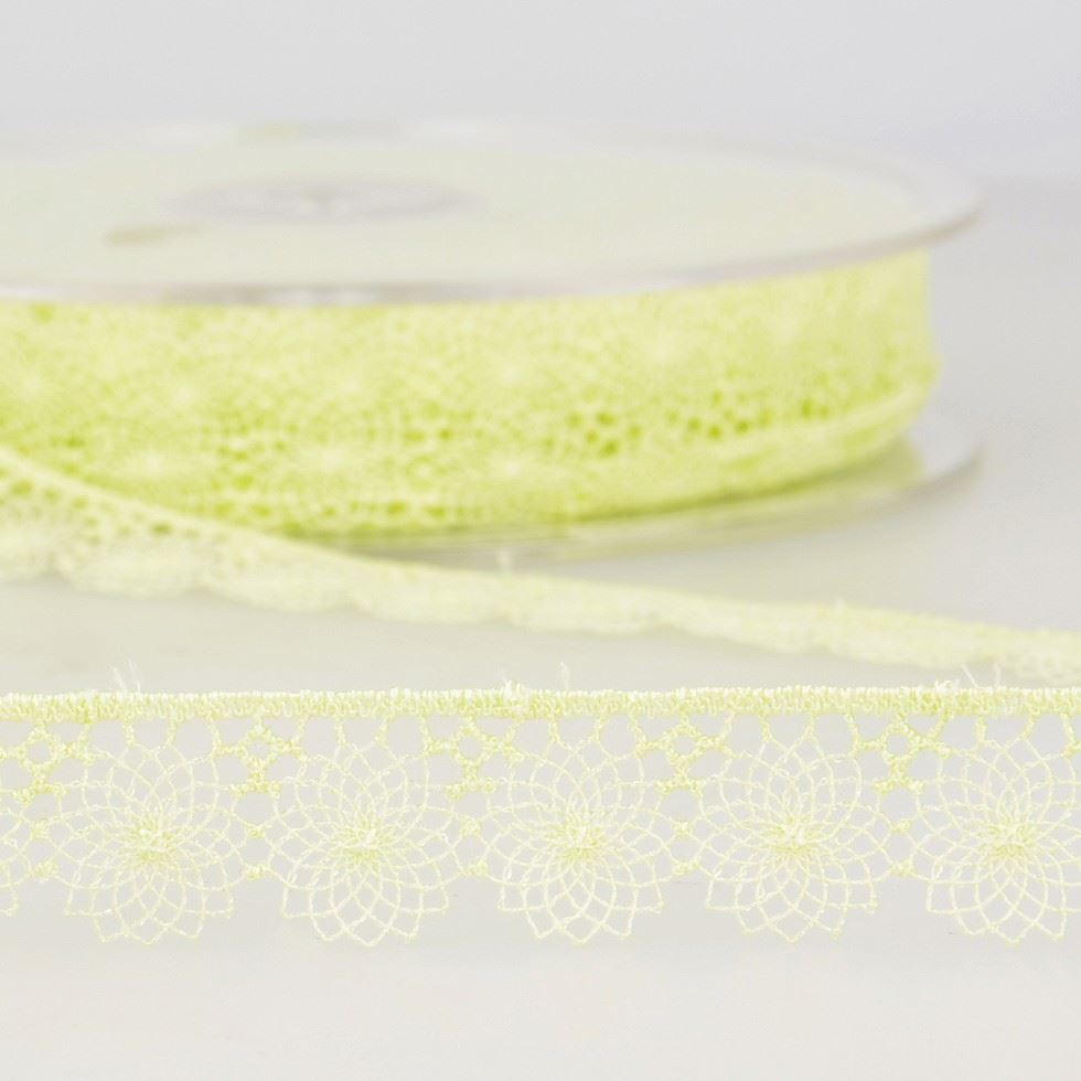 Stephanoise Embroidery Tulle Lace Trim Nile Green
 
