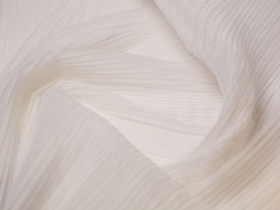 Minerva Core Range Flirtation Pleated Organza Fabric Ivory
 