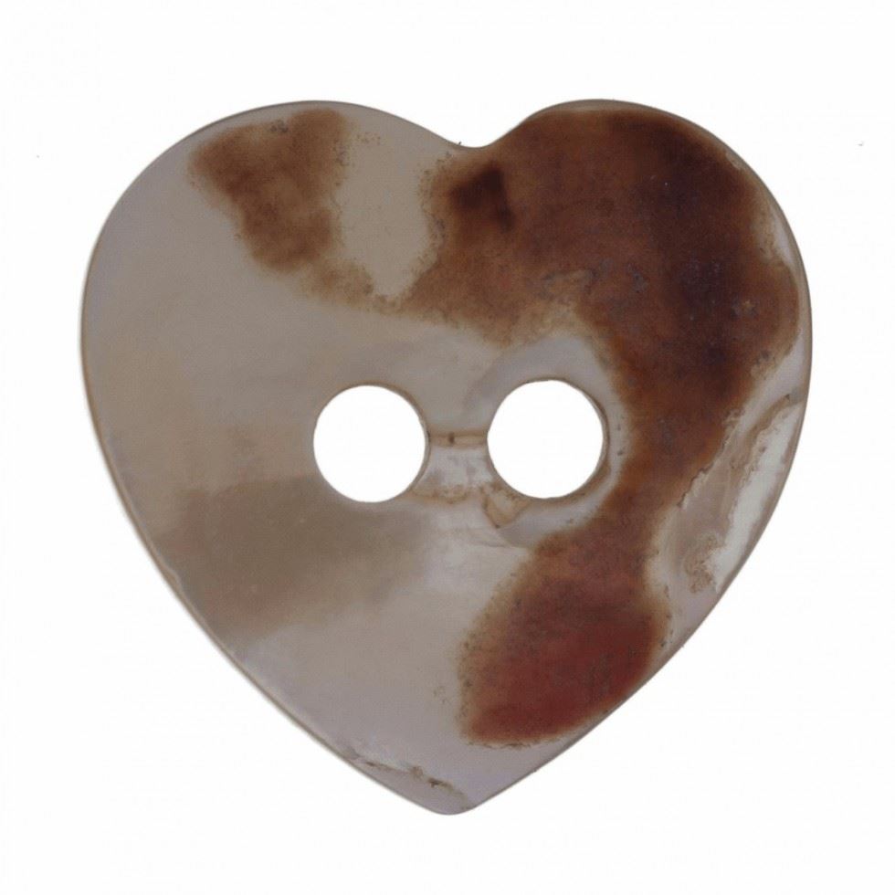 Hemline Cream Heart Shell Buttons