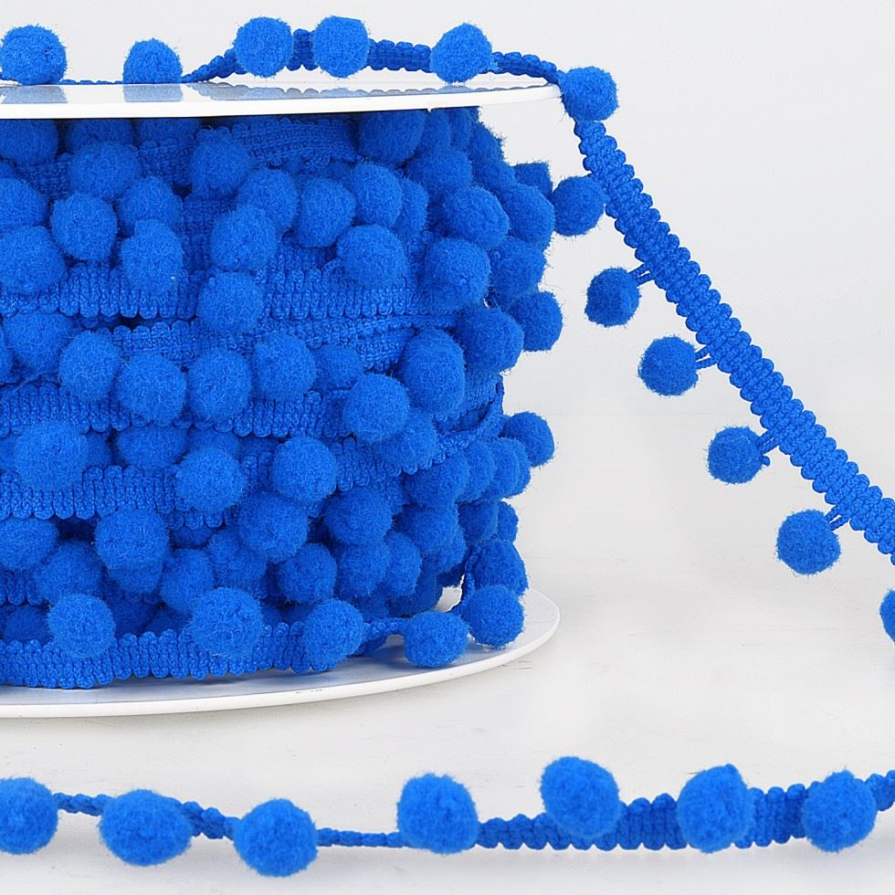 Stephanoise Pom Pom Trim Royal Blue