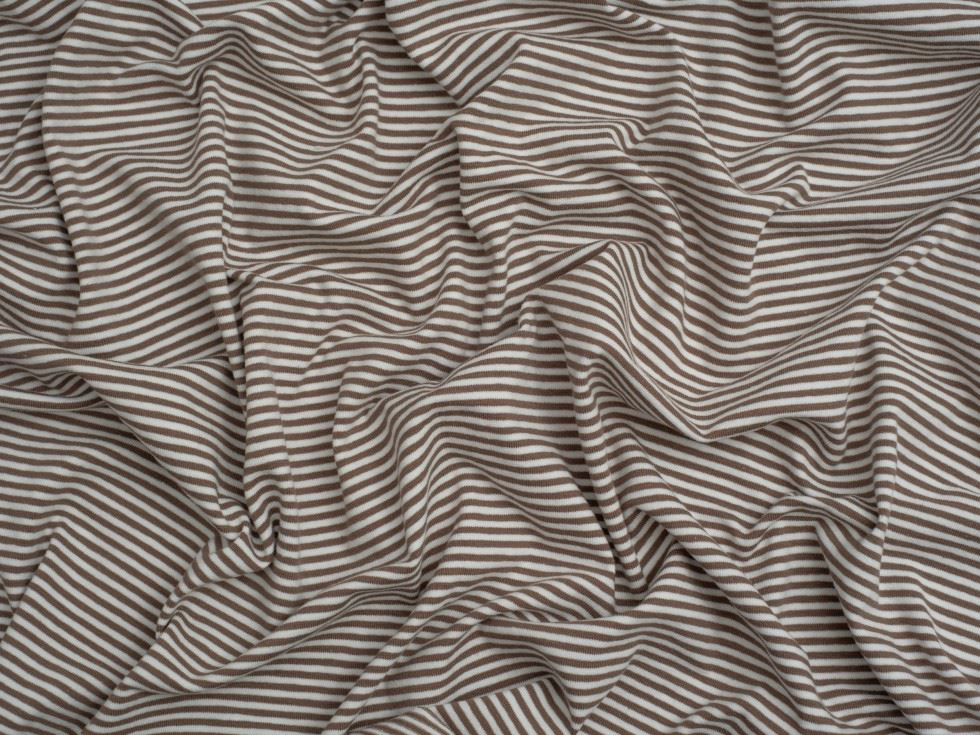Minerva Core Range Taupe Baby Soft Yarn Dyed Cotton Jersey Stretch Knit Fabric