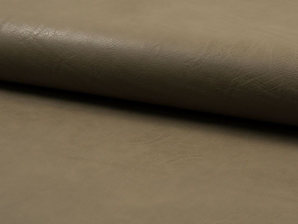 Khaki Deadstock Textured Faux Leather Fabric