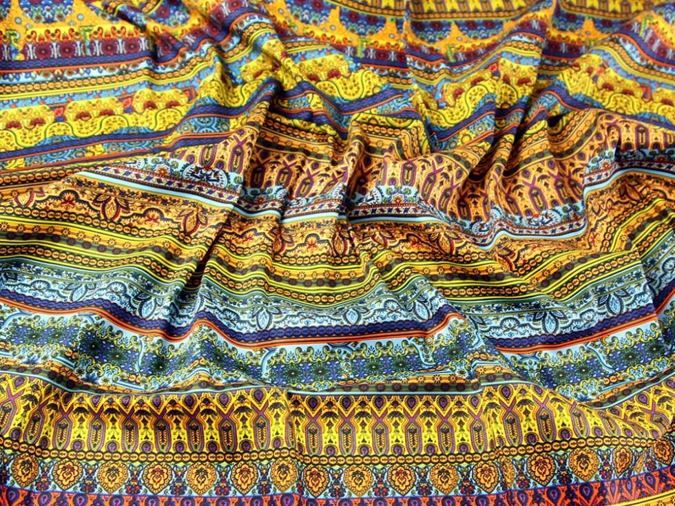 Royal Multi Deadstock Woven Stretch Cotton Sateen Fabric