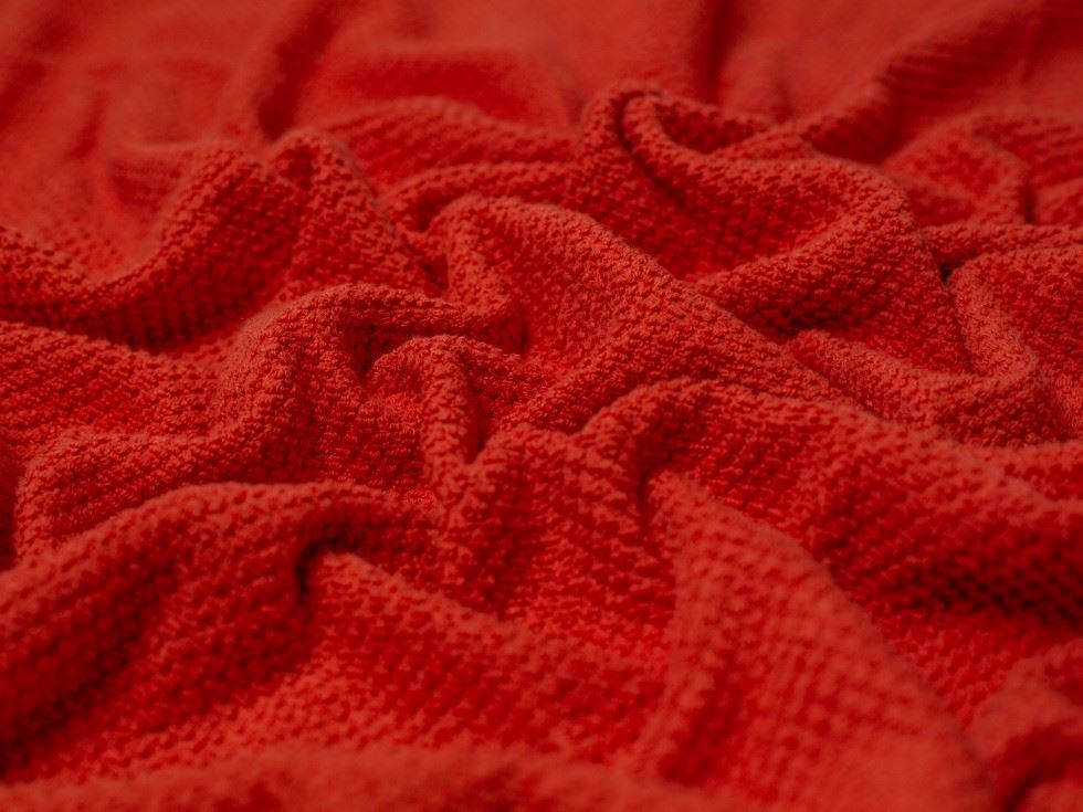 Textured Cotton Towelling Fabric Orange