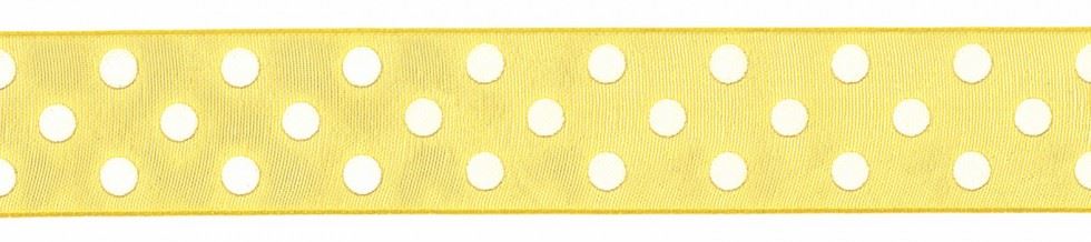 Berisfords 5 Lemon Sheer Dots Organza Ribbon